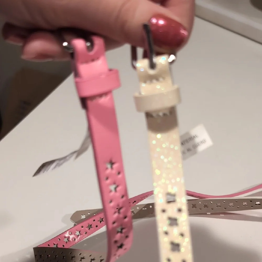 Pink and Cream Star Cutout Belts